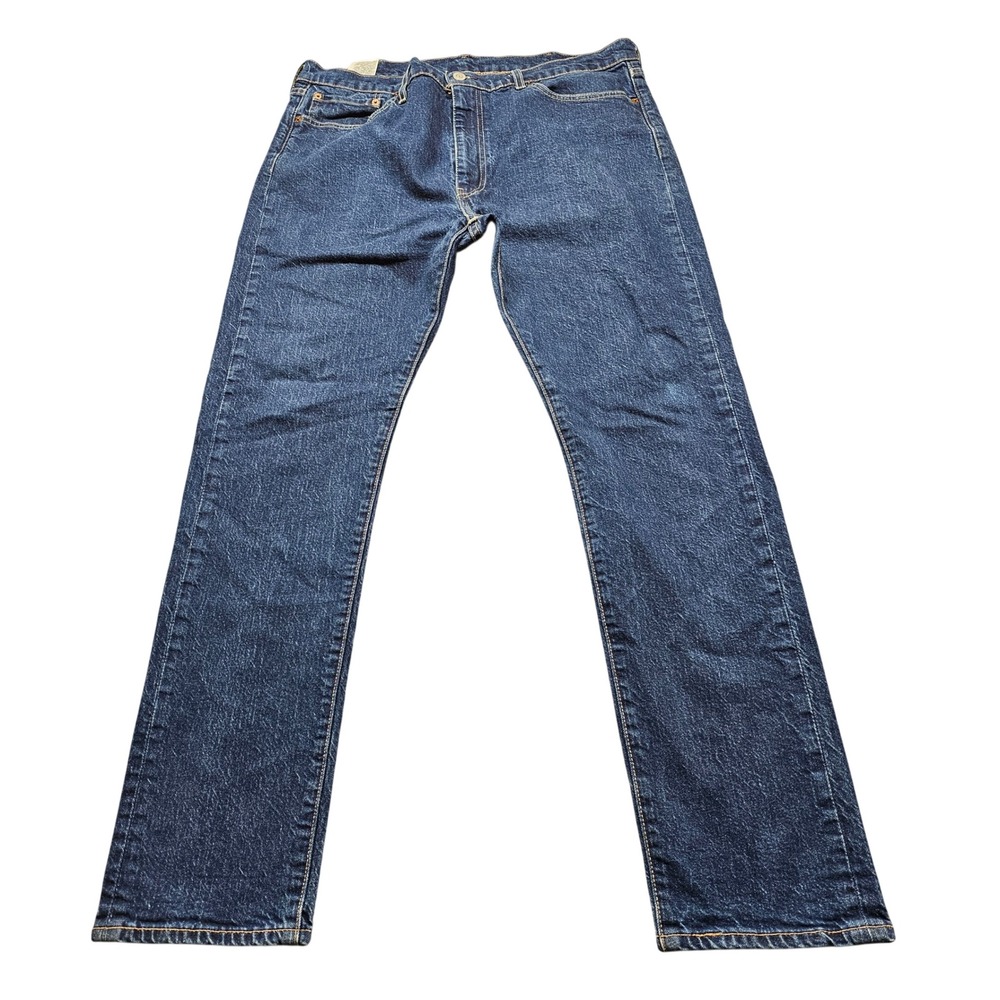 Big E Levis 510 Skinny Jeans Mens 38x32 Blue Dark Wash Denim Casual Pants 5253